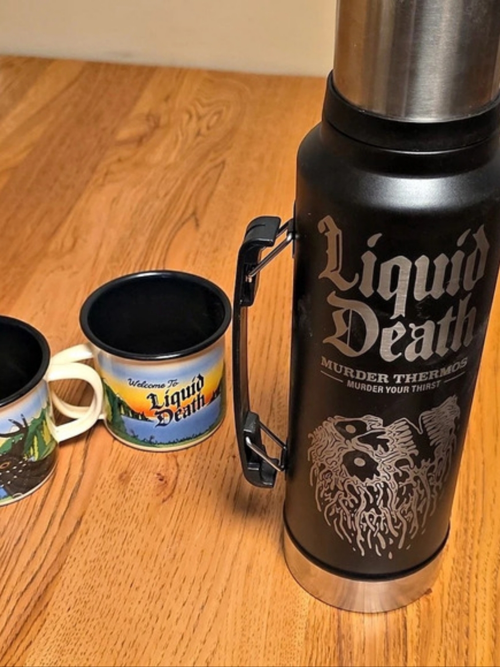 Liquid Death The Murder Thermos Drinkware Set Black & Blue